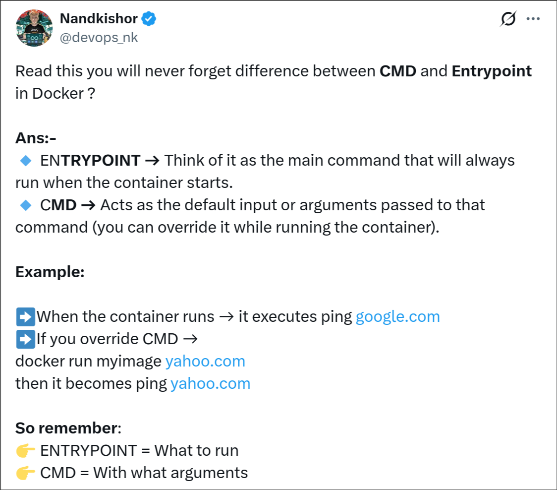 CMD vs ENTRYPOINT